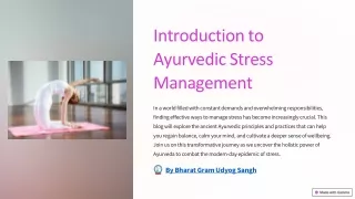 introduction to ayurvedic stress management
