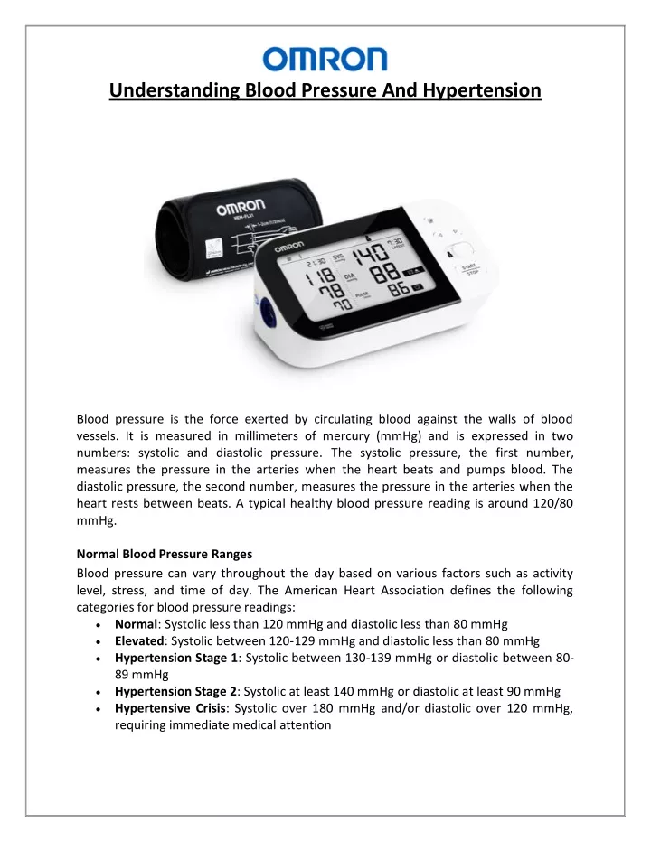 understanding blood pressure and hypertension