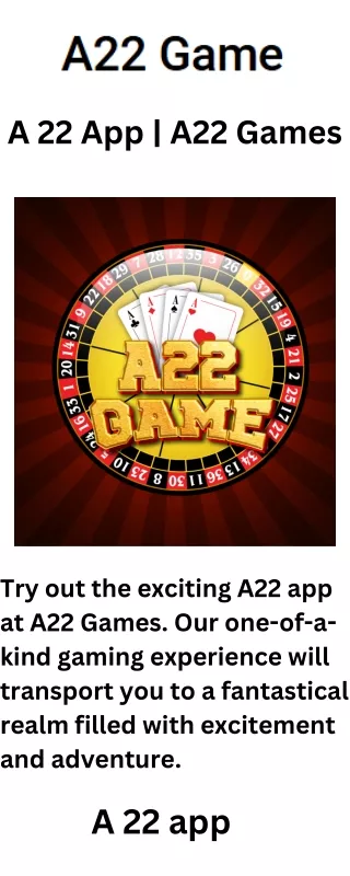 A 22 App  A22 Games