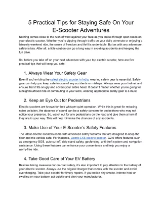 5 practical tips for staying safe on your