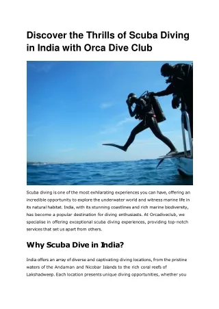 Discover the Thrills of Scuba Diving in India with Orca Dive Club (1)