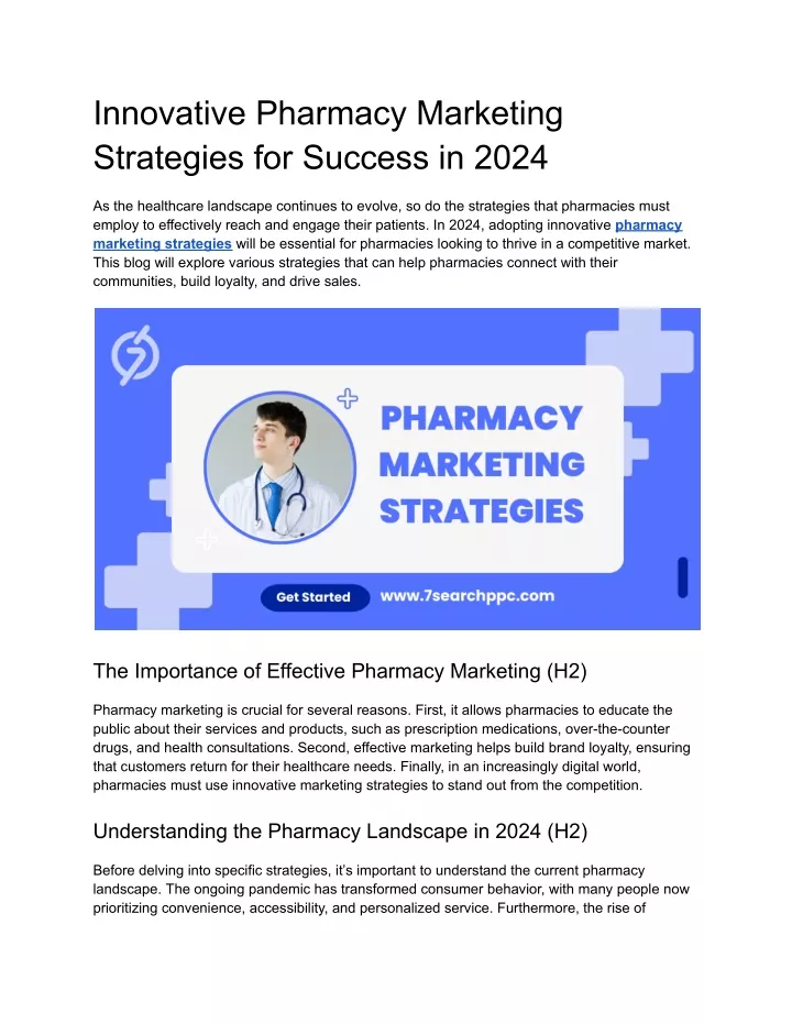 innovative pharmacy marketing strategies