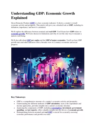 Understanding GDP