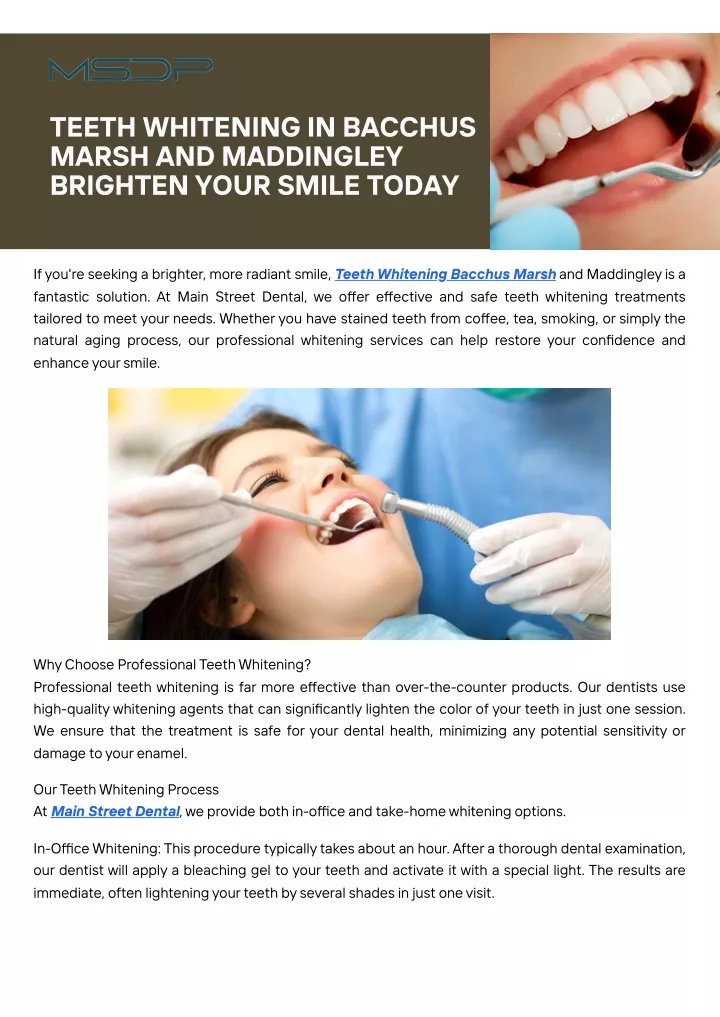 teeth whitening in bacchus marsh and maddingley