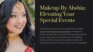 Makeup By Ahshia: Elevating Your Special Events