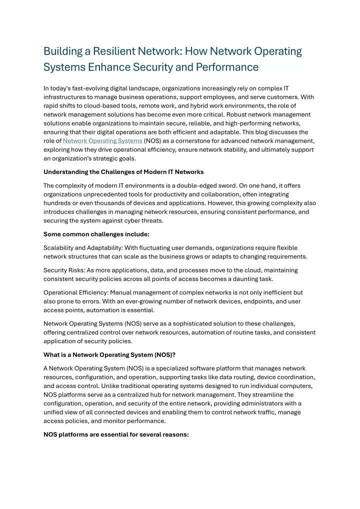 building a resilient network how network