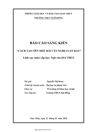 Cách tạo nên một bài văn nghị luận hay