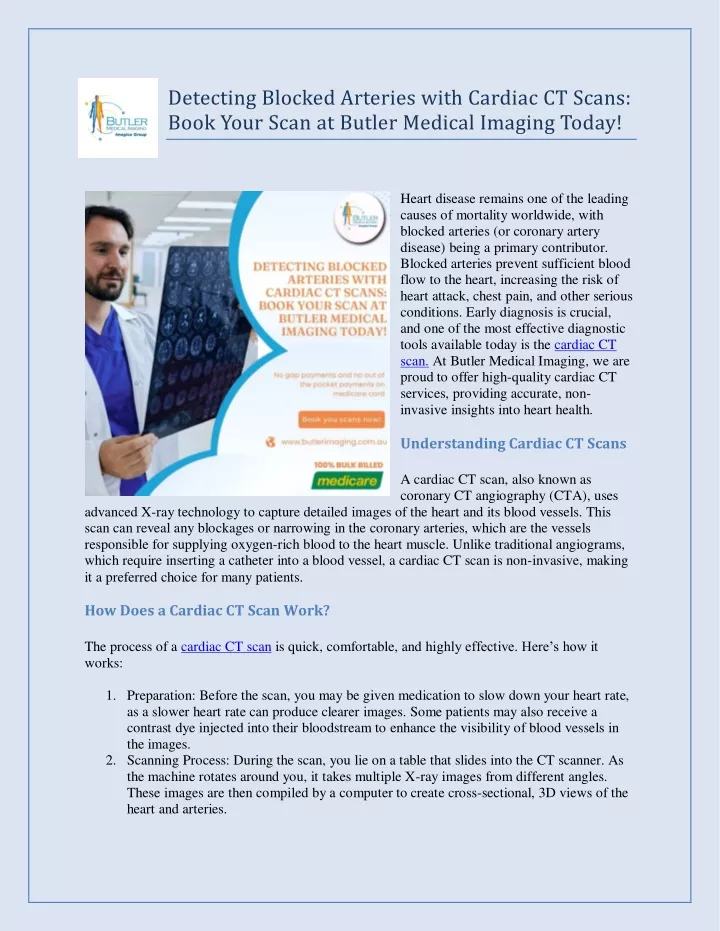 detecting blocked arteries with cardiac ct scans