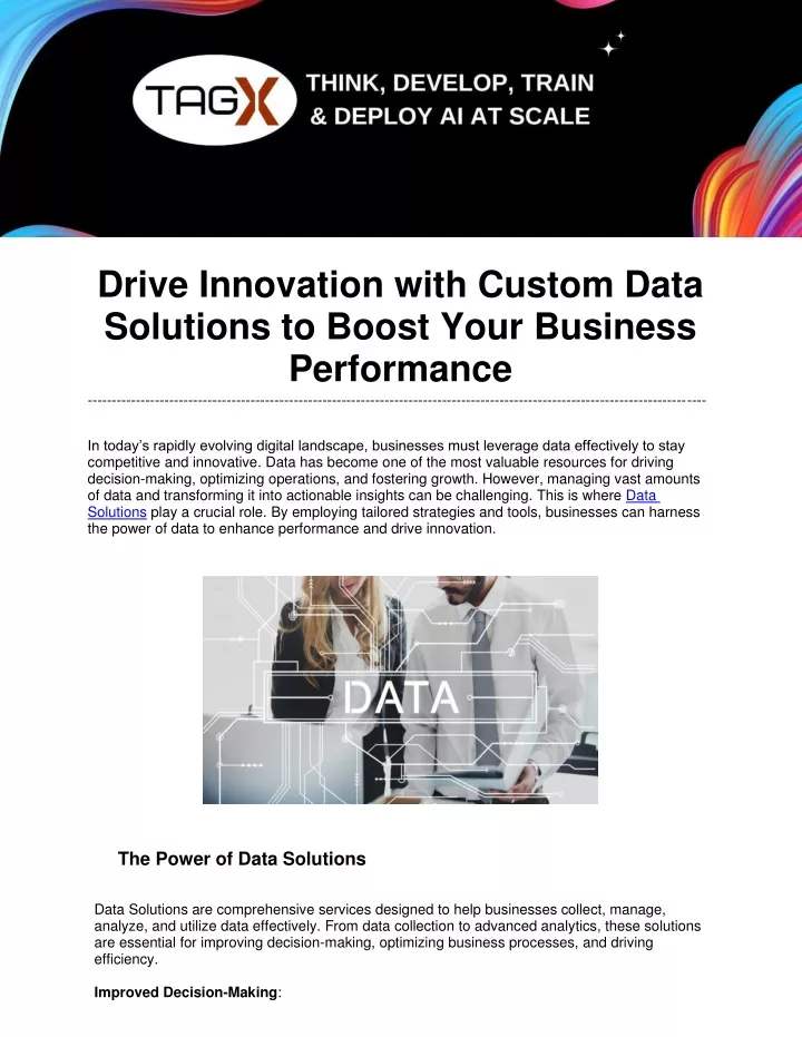 drive innovation with custom data solutions