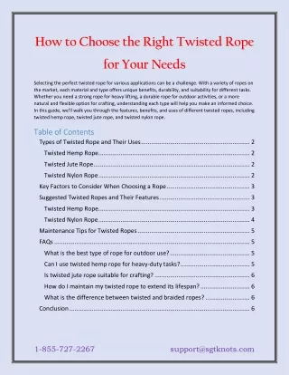 How to Choose the Right Twisted Rope for Needs