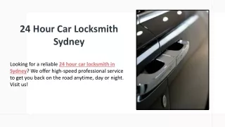 24 Hour Car Locksmith Sydney