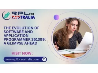 The Evolution of Software And Application Programmer 261399 A Glimpse Ahead