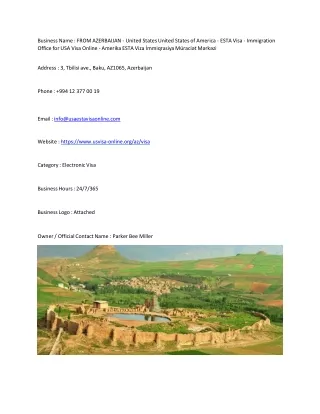 FROM AZERBAIJAN - United States  United States of America - ESTA Visa - Immigra