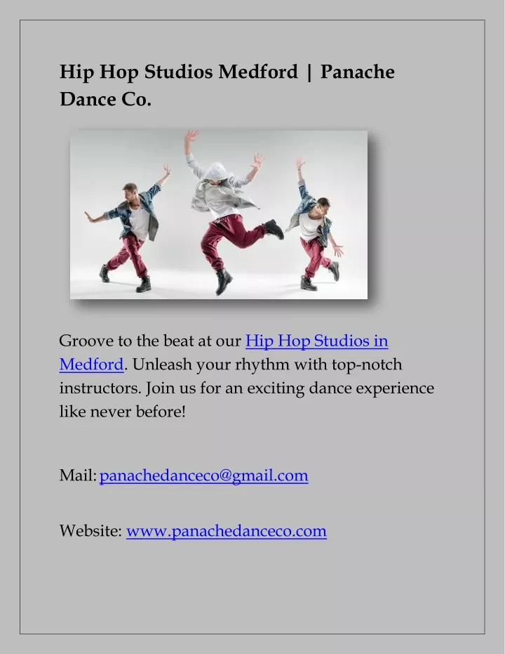 hip hop studios medford panache dance co