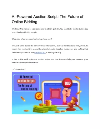 AI-Powered Auction Script_ The Future of Online Bidding