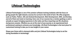 Lifeboat Technologies-Best Software Training Institute in hyderabad & hanamkonda