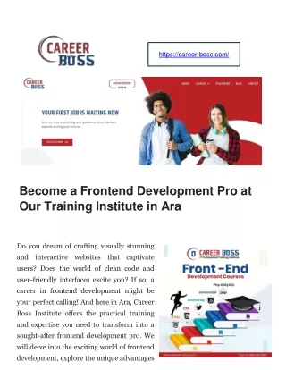 Frontend Development Courses - Career Boss Institute