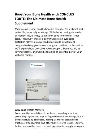 CONCLUS FORTE - Premium Bone Health Supplement for Strong Bones