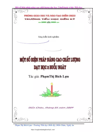 Một số biện pháp nâng cao chất lượng dạy học 2 buổi/ngày ở bậc Tiểu học