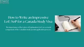 how to write an impressive loe sop for a canada