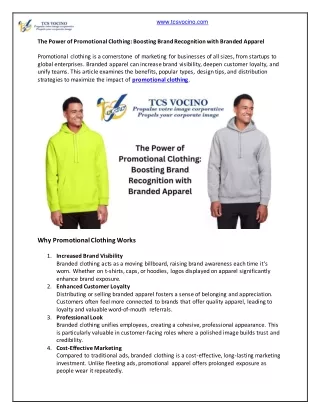 The Power of Promotional Clothing
