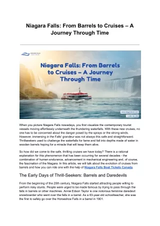 Niagara Falls: From Barrels to Cruises – A Journey Through Time