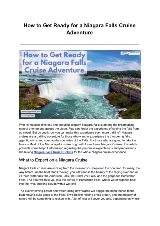 how to get ready for a niagara falls cruise