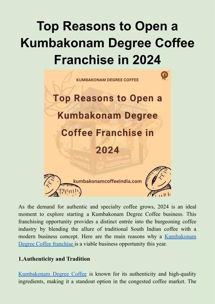 top reasons to open a kumbakonam degree coffee