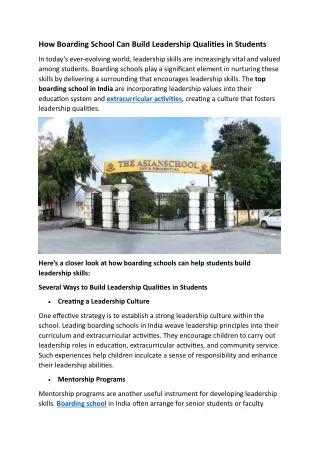 how boarding school can build leadership