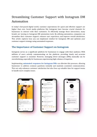 Streamlining Customer Support with Instagram DM Automation