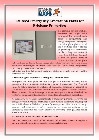 Tailored Emergency Evacuation Plans for Brisbane Properties
