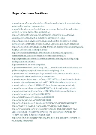magnus ventures backlinks