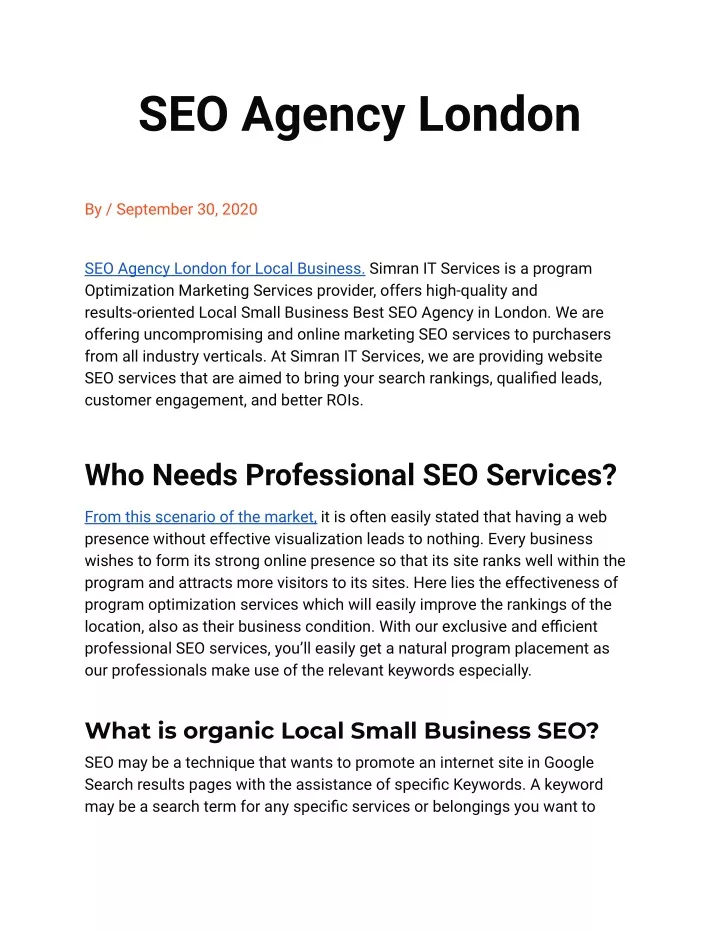 seo agency london