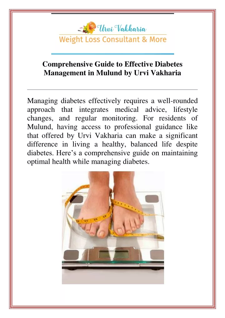 comprehensive guide to effective diabetes