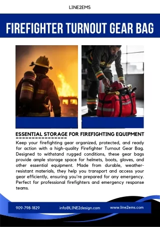 Premium Firefighter Turnout Gear Bag by LINE2EMS: Rugged, Reliable, and Ready