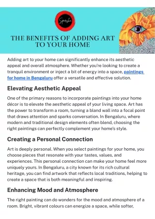 The Benefits of Adding Art to Your Home