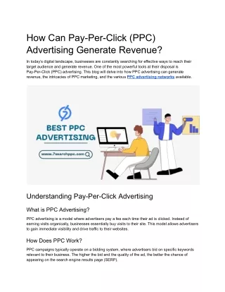 how can pay per click ppc advertising generate