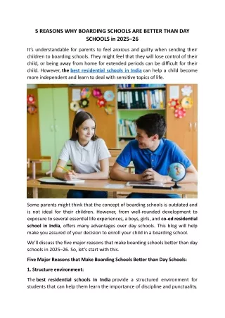 5 reasons why boarding schools are better than