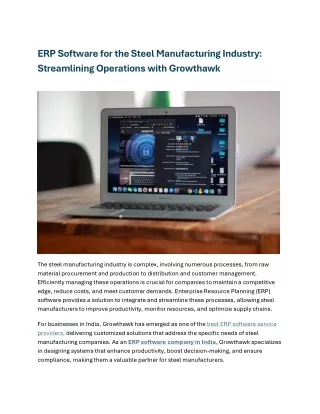 ERP Software for the Steel Manufacturing Industry