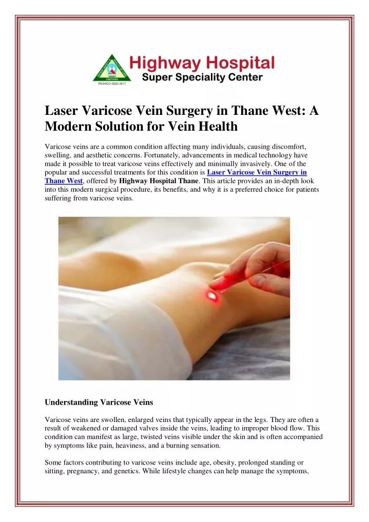 laser varicose vein surgery in thane west