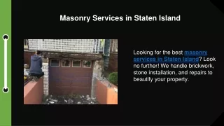 masonry services in staten island
