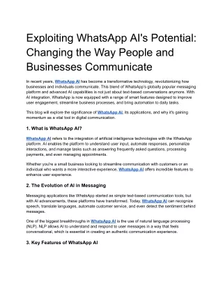 exploiting whatsapp ai s potential changing