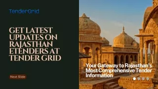 Get Latest Updates on Rajasthan eTenders at Tender Grid