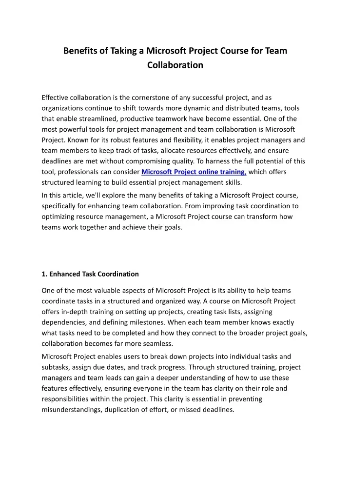 PPT - Benefits-of-Taking-a-Microsoft-Project-Course-for-Team ...