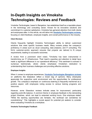 In-Depth Insights on Vmoksha Technologies_ Reviews and Feedback