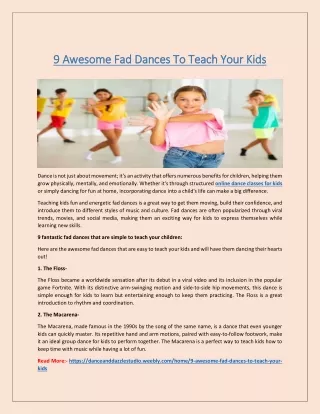 9 Awesome Fad Dances To Teach Your Kids