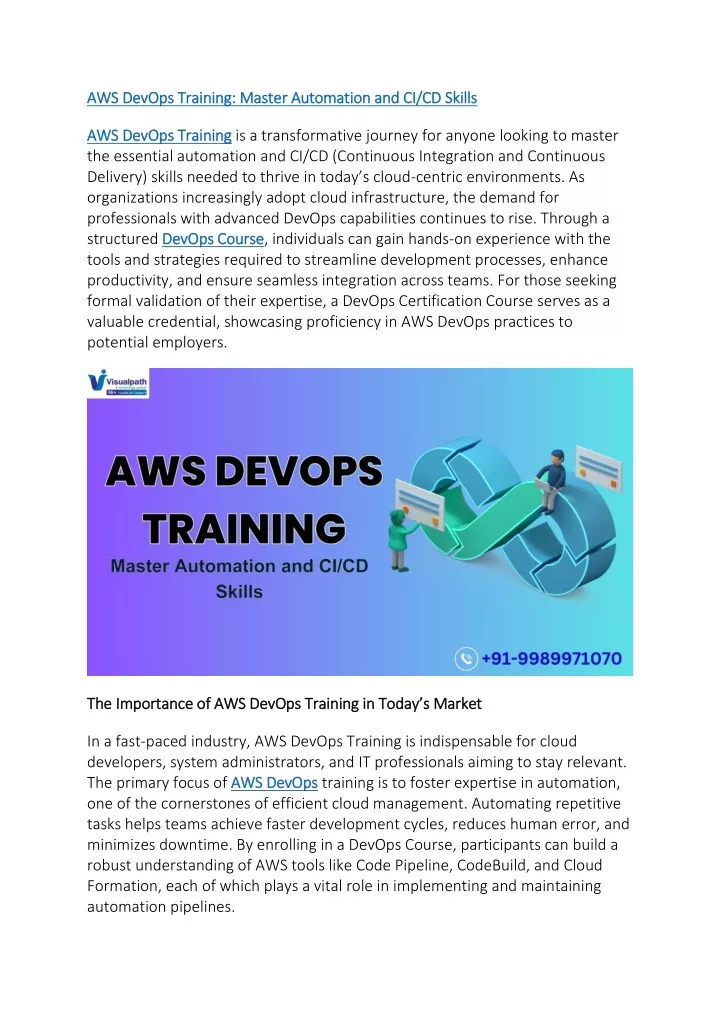 aws devops training master automation