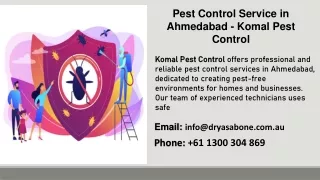 Pest Control Service in Ahmedabad - Komal Pest Control