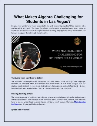 what makes algebra challenging for students