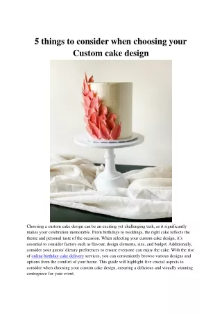5 things to consider when choosing your custom